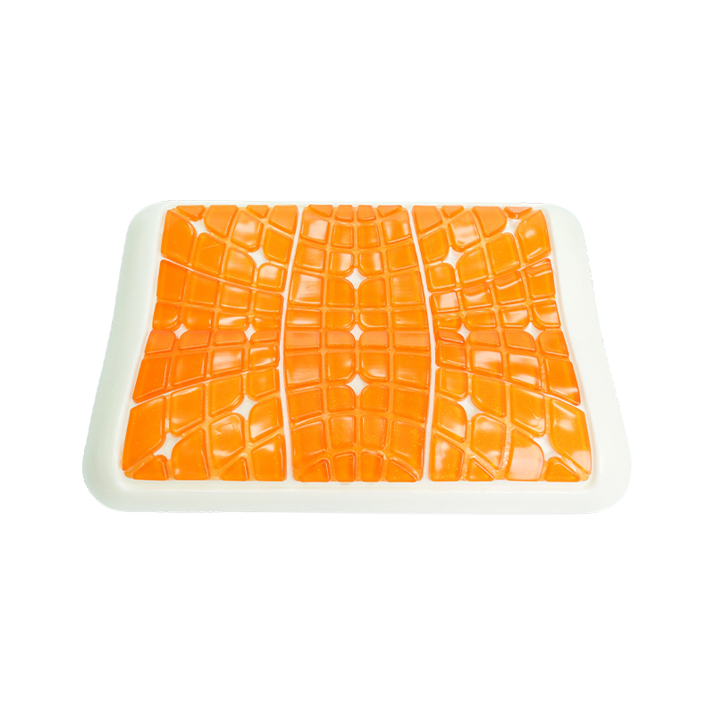 Almofada de espuma viscoelástica com gel de massagem amarelo